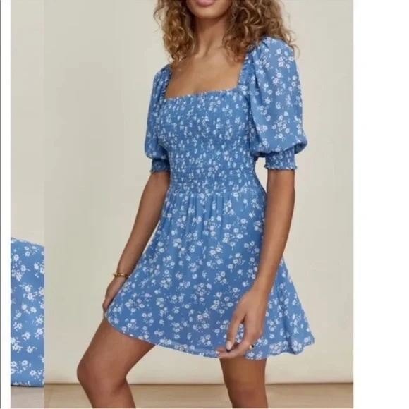 Reformation Elle Dress  In Light Blue ✨NWT✨ - Picture 10 of 12